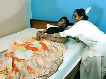 Watch this Indian nurse humiliate her patient with filthy chat & rear end-fashion orgy in the Medical center