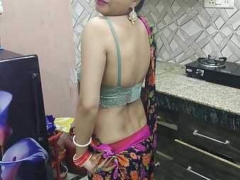 Sloppy Chat's roleplay in kitchen - Super hot Indian Teenager gets insatiable with step-sister in desi kitchen