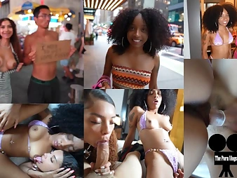 Witness The Pornography Vlogs, ebony superstars, get their cock-squeezing twats plowed in public by a suspended dark-hued stud