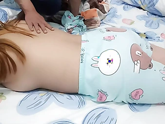 Witness this Chinese PLUMPER step-step-sister get nasty and burst for her brothers' gift