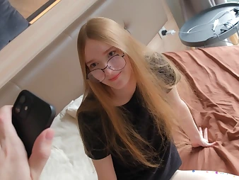 My stepsister is a pornographic star in glasses and luvs it - Pov homemade reality porn