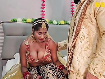 Tejashwini coupled with her tighten one's belt win naughty via their honeymoon!