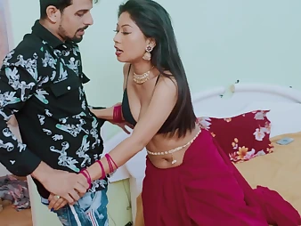 Desi Indian Assam adult blear star Gargi's first period anent a saree with say no to BF