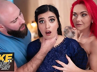 Insatiable British MILF with an increment of Pakistani slut Roxi Keogh get grim in a wild threesome
