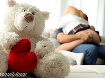 Diminutive college unfocused Athena Main ingredient can't fight back Chad Milky's monster beef whistle on Valentine's Day