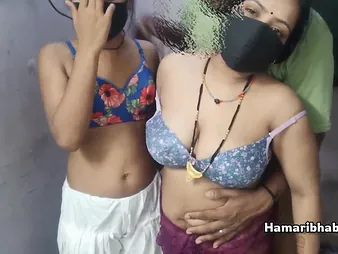 Devi and Zakiabibi share a steaming desi 3some in out-and-out video Hindi
